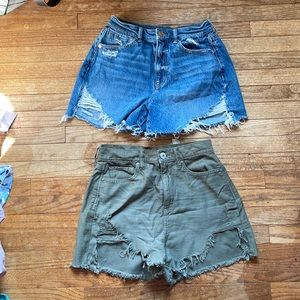 Pair of highest mom jean shorts